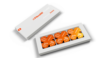 Packaging of Fibrafill Cube for large composite restorations, deep cavities, pre- and post-endodontic restorations.